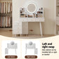 Dressing Table Vanity Desk LED Charging Station - White