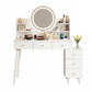 Dressing Table Vanity Desk LED Charging Station - White