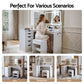 Dressing Table Corner Vanity Desk Set Stool LED Charging Station - White