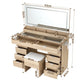 Dressing Table Makeup Vanity Desk Large LED Mirror 10 Drawers Power Outlet Hair Dryer Holder Hook Wood