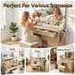 Dressing Table Makeup Vanity Desk Large LED Mirror 10 Drawers Power Outlet Hair Dryer Holder Hook Wood