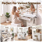 Dressing Table Makeup Vanity Desk Large LED Mirror 10 Drawers Power Outlet Hair Dryer Holder Hook White