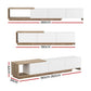 Neven TV Cabinet Entertainment Unit Stand Extendable - White and Oak