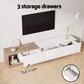Neven TV Cabinet Entertainment Unit Stand Extendable - White and Oak