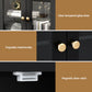 Winslow Buffet Sideboard Storage Cabinet Kitchen Cupboard Clear Door Drawer - Black