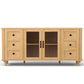 Waylon Buffet Sideboard Storage Cabinet Kitchen Cupboard Faux Drawer 150CM - Pine