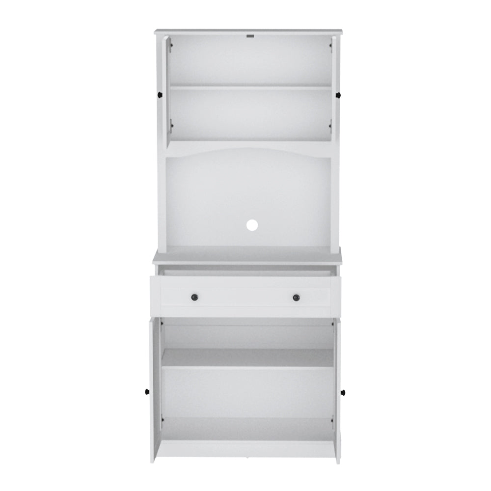Cyprian Wooden Buffet Sideboard Cabinet Cupboard Pantry Storage Shelves Hutch - White