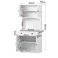 Set of 2 Cyprian Buffet Sideboard Hutch Pantry Cabinet Kitchen Storage - White