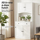 Set of 2 Cyprian Buffet Sideboard Hutch Pantry Cabinet Kitchen Storage - White