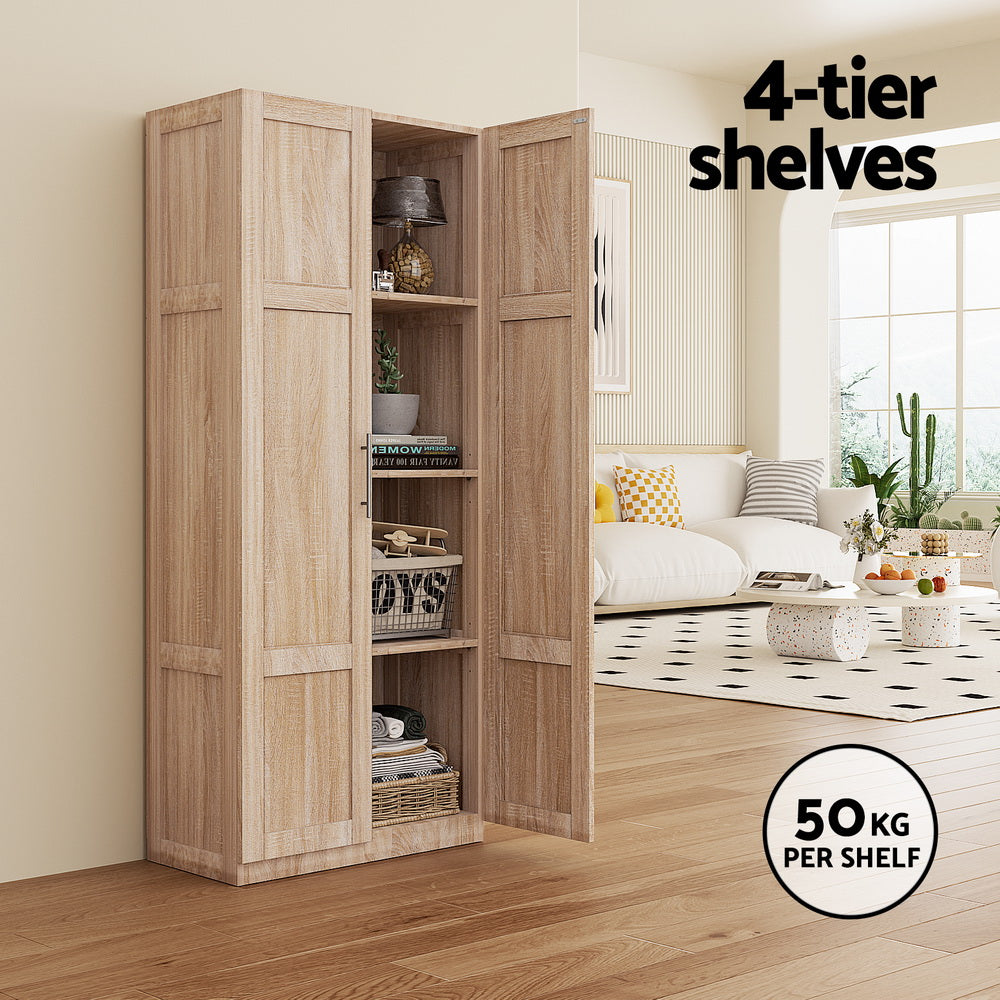 Brogan Buffet Sideboard Cupboard Cabinet Pantry Organiser Adjustable Shelves - Pine