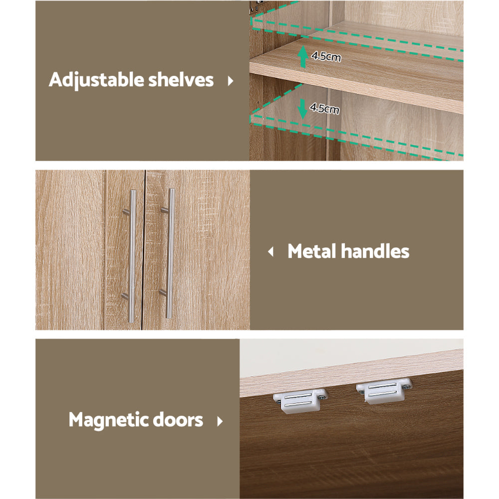 Brogan Buffet Sideboard Cupboard Cabinet Pantry Organiser Adjustable Shelves - Pine