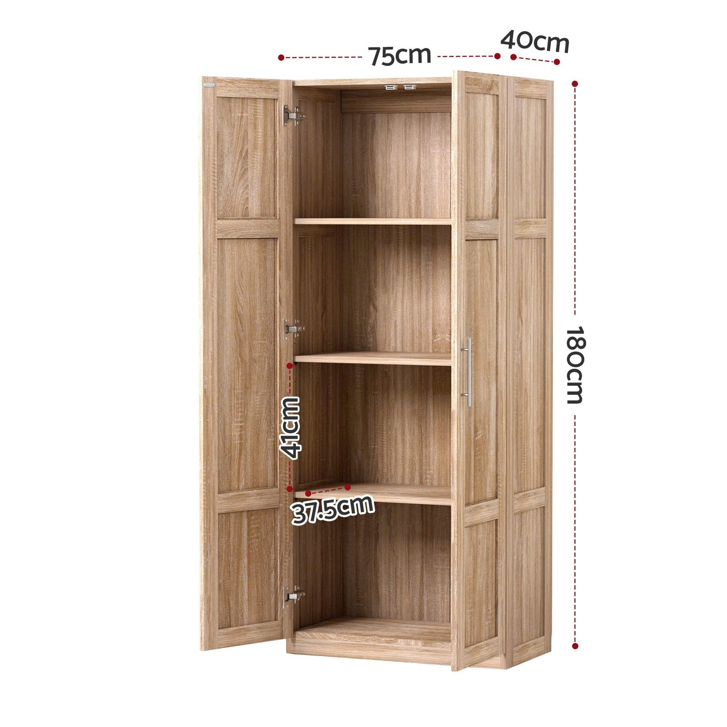 Set of 2 Brogan Buffet Sideboard Cabinet Pantry Hutch Kitchen Storage Organiser - Pine