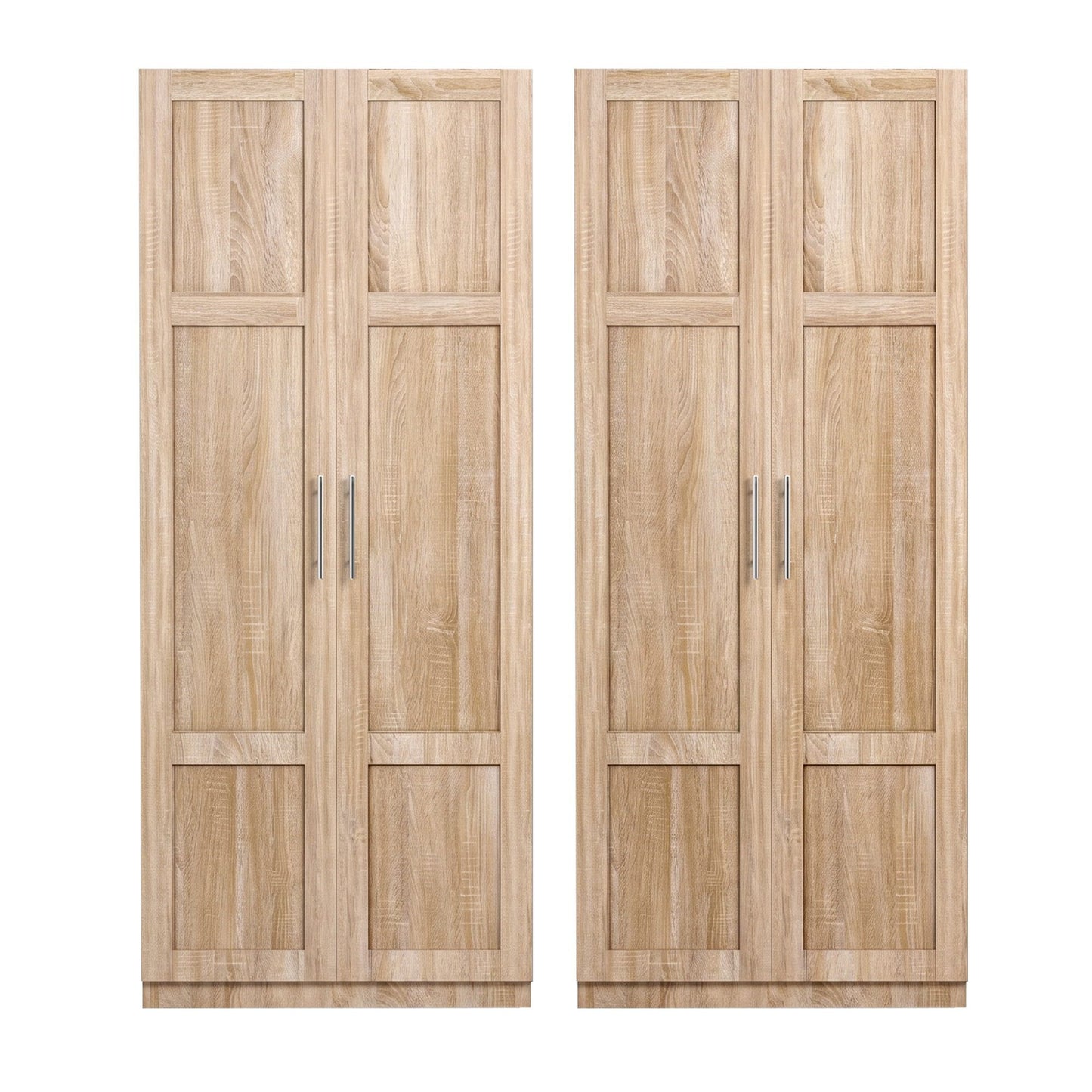 Set of 2 Brogan Buffet Sideboard Cabinet Pantry Hutch Kitchen Storage Organiser - Pine