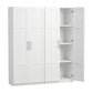 Set of 2 Brogan Buffet Sideboard Cabinet Pantry Hutch Kitchen Storage Organiser - White