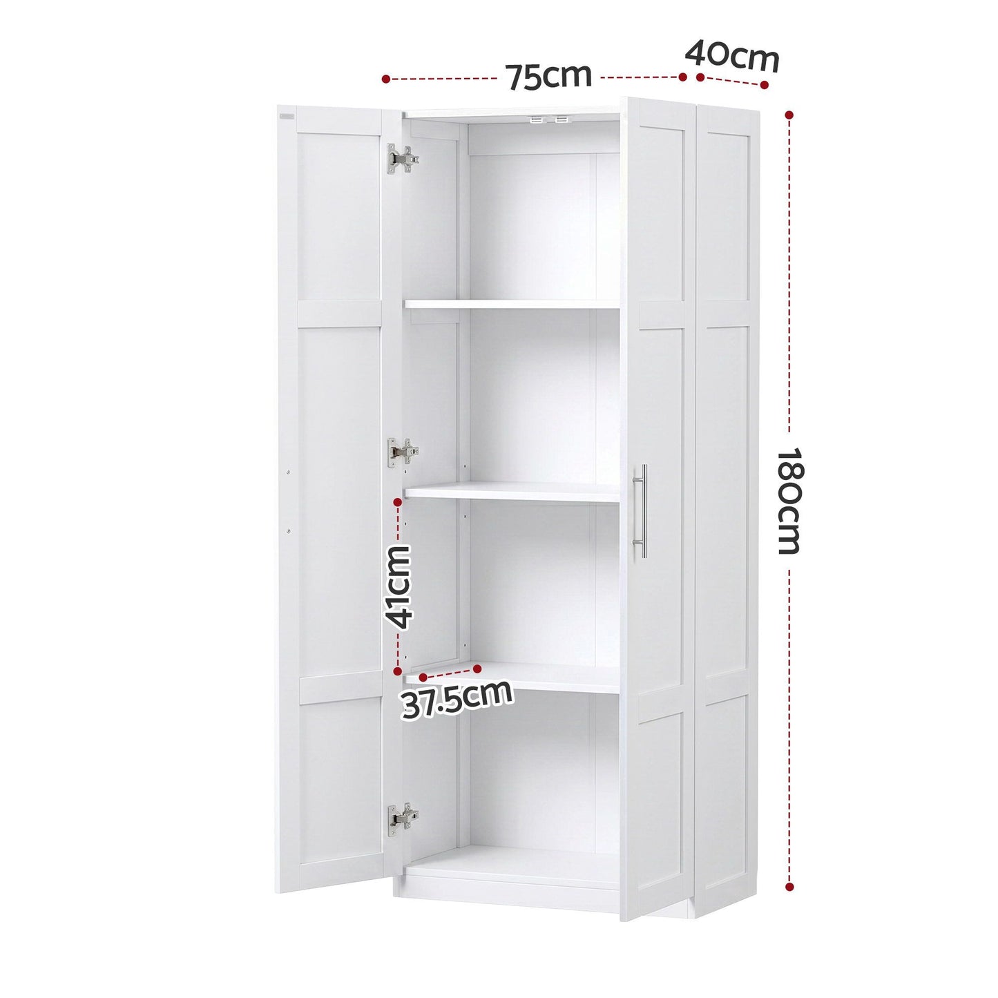 Set of 2 Brogan Buffet Sideboard Cabinet Pantry Hutch Kitchen Storage Organiser - White