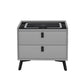 Brooks LED Bedside Table Smart with Wireless Charging Ports with 2 Drawers - Grey