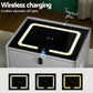 Brooks LED Bedside Table Smart with Wireless Charging Ports with 2 Drawers - Grey