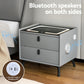 Brooks LED Bedside Table Smart with Wireless Charging Ports with 2 Drawers - Grey