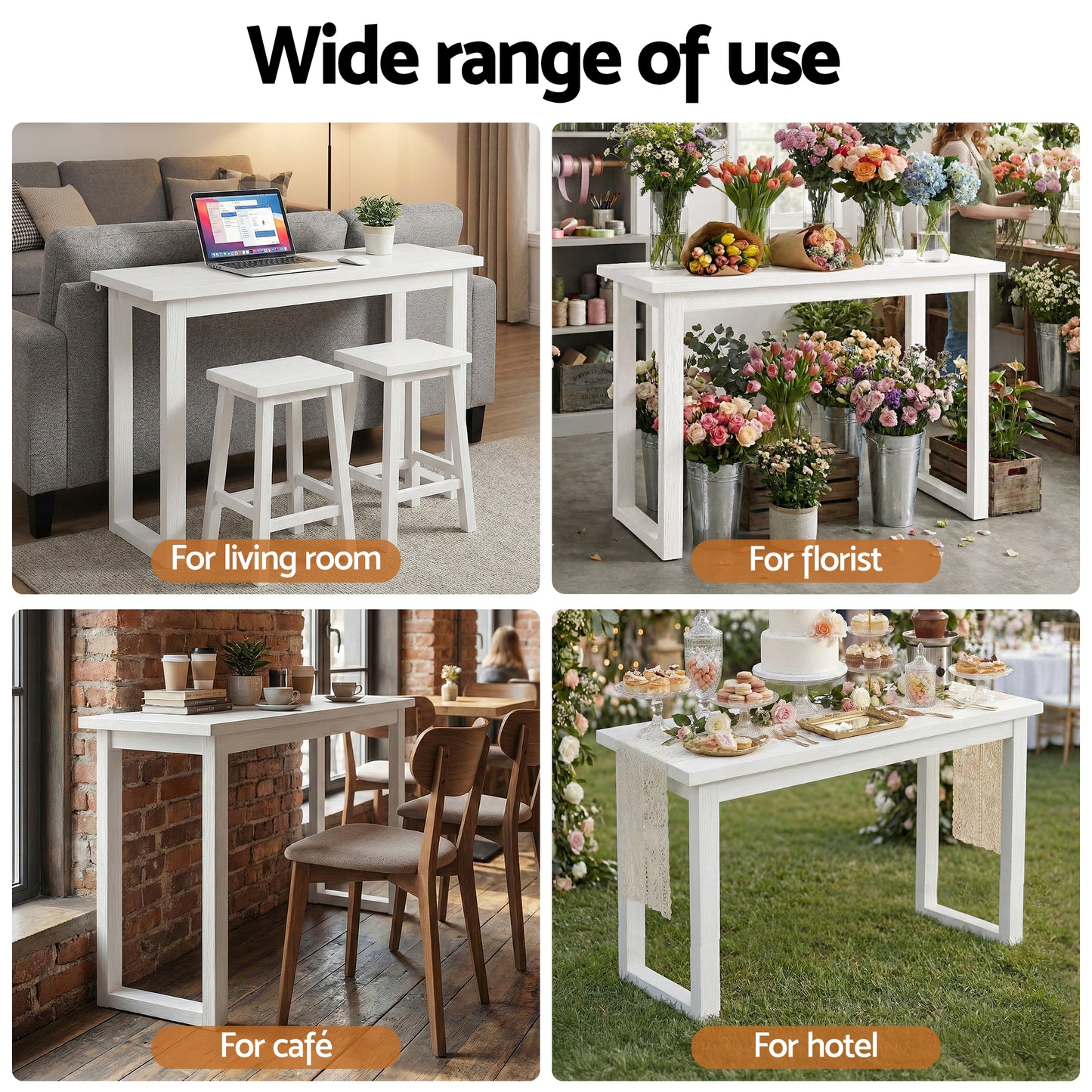 Console Table 110CM - White