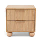 Elio Bedside Tables Rattan with 2 Drawers - Pine