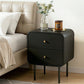 Skye Bedside Tables Side End Table Nightstand with 2 Drawers - Black