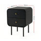 Skye Bedside Tables Side End Table Nightstand with 2 Drawers - Black