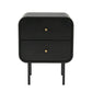 Skye Bedside Tables Side End Table Nightstand with 2 Drawers - Black