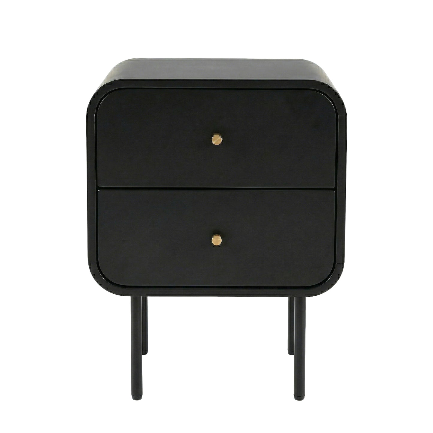 Skye Bedside Tables Side End Table Nightstand with 2 Drawers - Black