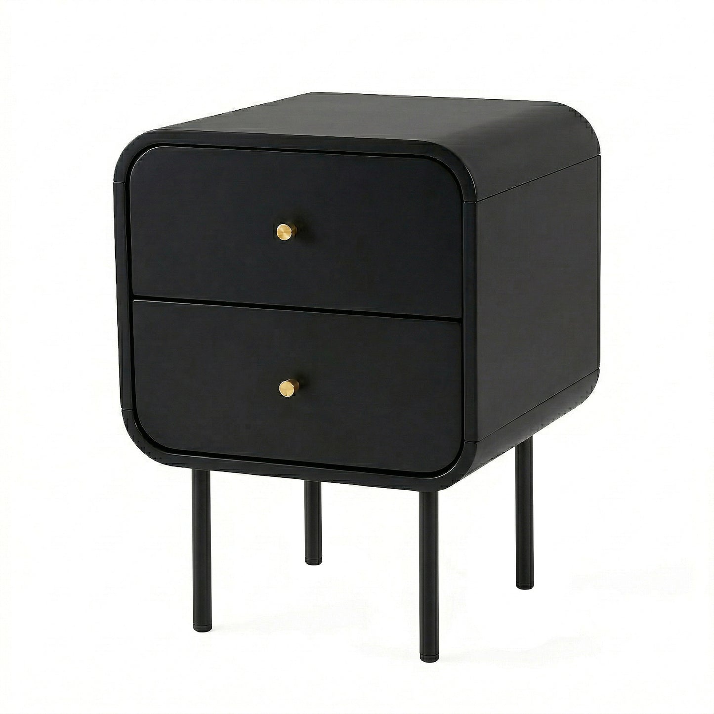 Skye Bedside Tables Side End Table Nightstand with 2 Drawers - Black