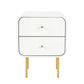 Skye Bedside Tables Side End Table Nightstand with 2 Drawers - White
