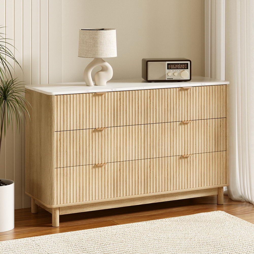 Artiss 6 Chest of Drawers Dresser Table Pine