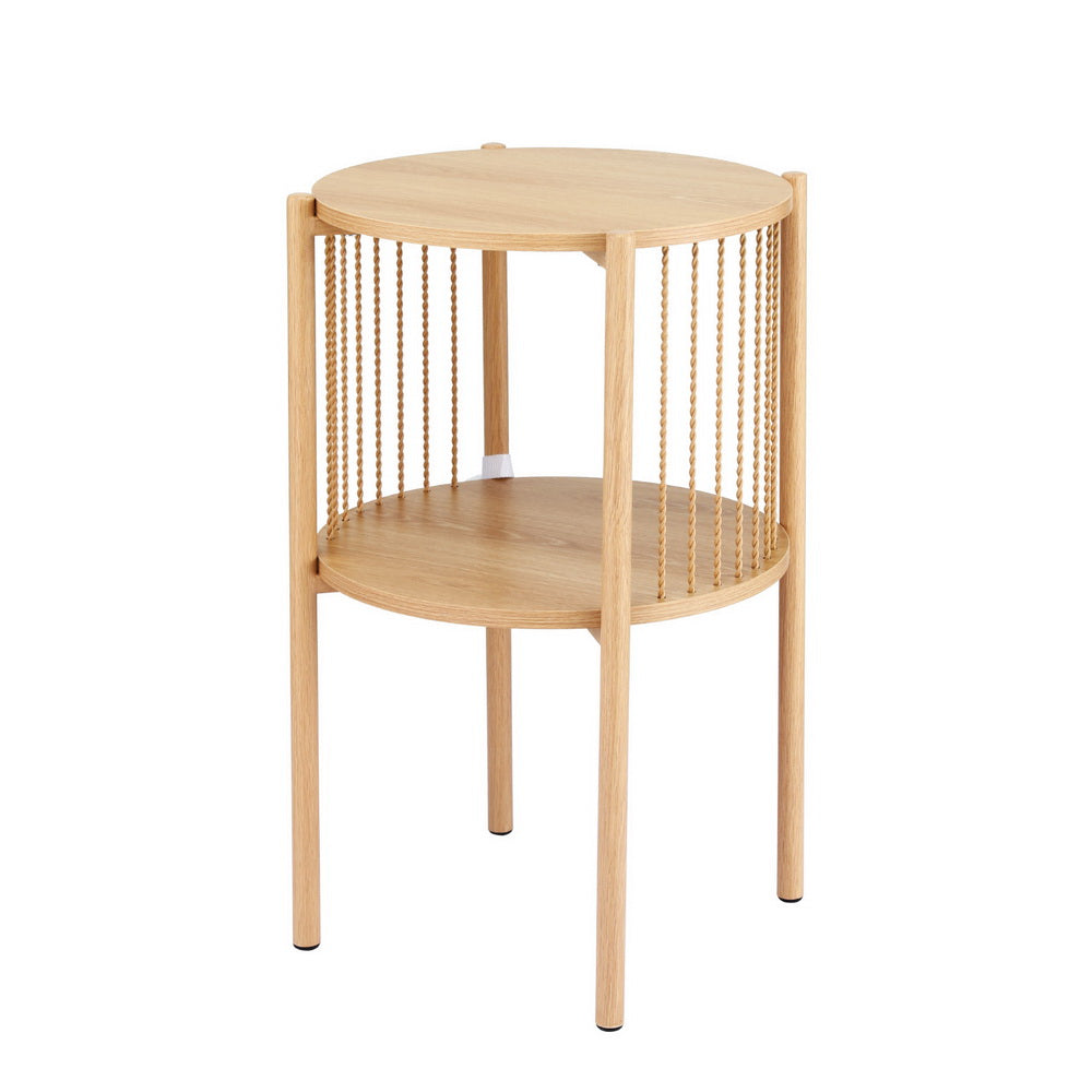 Ithara Coffee Table 2-Tier Round Wood
