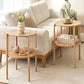 Iolani Set of 2 End Tables Coffee Table 2-Tier Round Wood