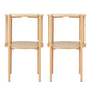 Iolani Set of 2 End Tables Coffee Table 2-Tier Round Wood