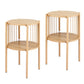 Iolani Set of 2 End Tables Coffee Table 2-Tier Round Wood