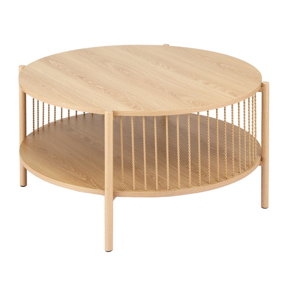 Ithara Coffee Table 2-Tier Round Wood
