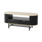 Ismene Coffee Table Drawer Shelf Wood&Black