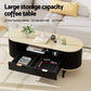 Ismene Coffee Table Drawer Shelf Wood&Black