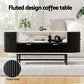 Ismene Coffee Table Drawer Shelf Wood&Black