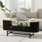 Ismene Coffee Table Drawer Shelf Wood&Black