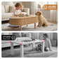 Ioakim Coffee Table 100cm Lift Top Fluted Centre Table with Hidden Storage Oval - Natural Wood
