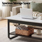 Irini  Coffee Table 2-Tier 80CM Marble Finish Shelf Black&White