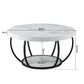 Irisia Coffee Table 2-Tier Marble Finish Round White&Black