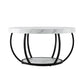 Irisia Coffee Table 2-Tier Marble Finish Round White&Black