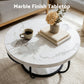 Irisia Coffee Table 2-Tier Marble Finish Round White&Black