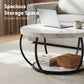 Irisia Coffee Table 2-Tier Marble Finish Round White&Black