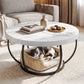 Irisia Coffee Table 2-Tier Marble Finish Round White&Black