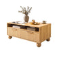 Idomeneus Coffee Table 90cm Center Table Fluted Drawers Open Shelf Spherical Solid Legs - Wood