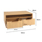 Idomeneus Coffee Table 90cm Center Table Fluted Drawers Open Shelf Spherical Solid Legs - Wood