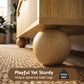 Idomeneus Coffee Table 90cm Center Table Fluted Drawers Open Shelf Spherical Solid Legs - Wood